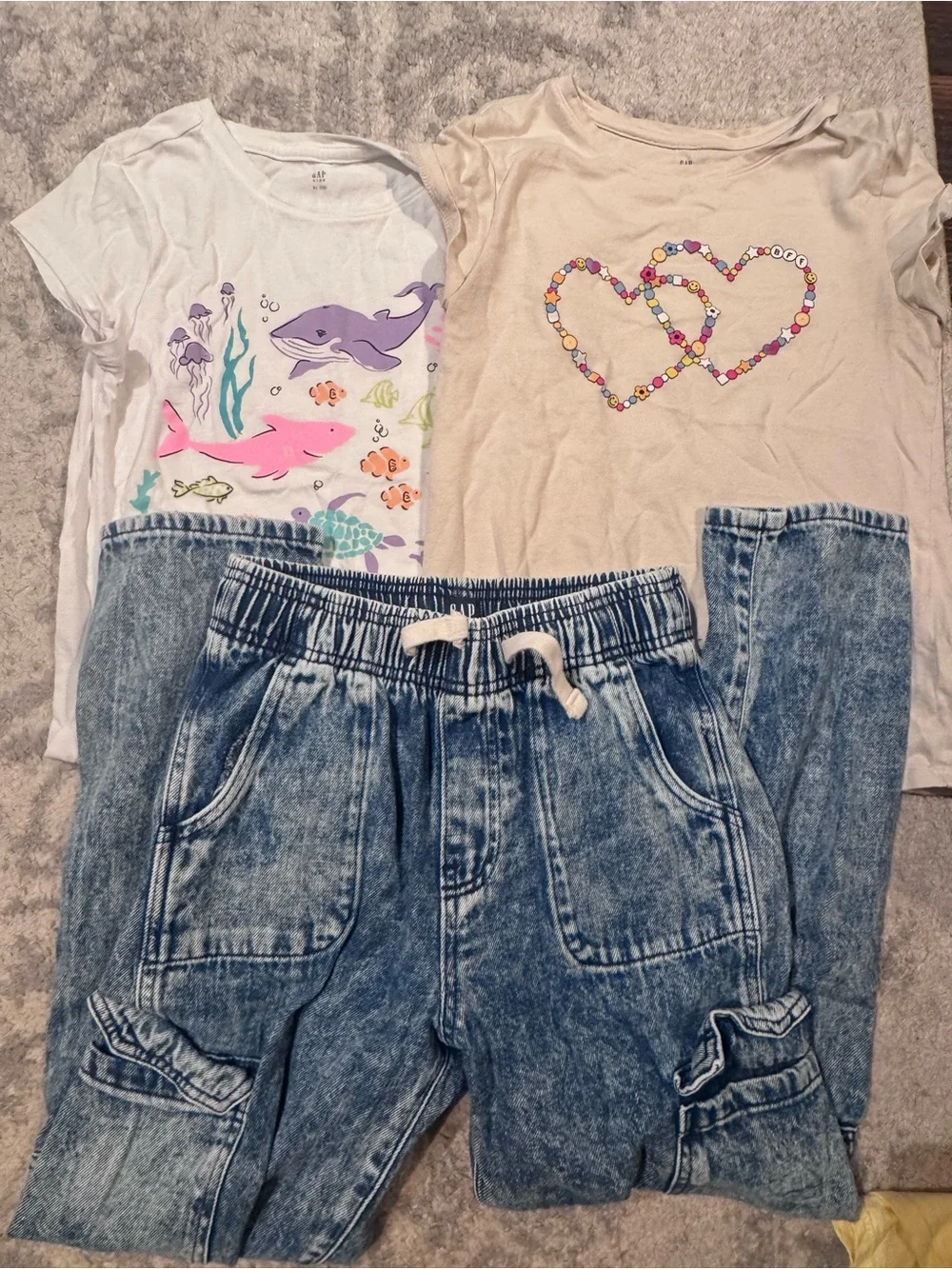 Gap Kids 2 shirts and Kids Acid-Wash Blue size XL 12